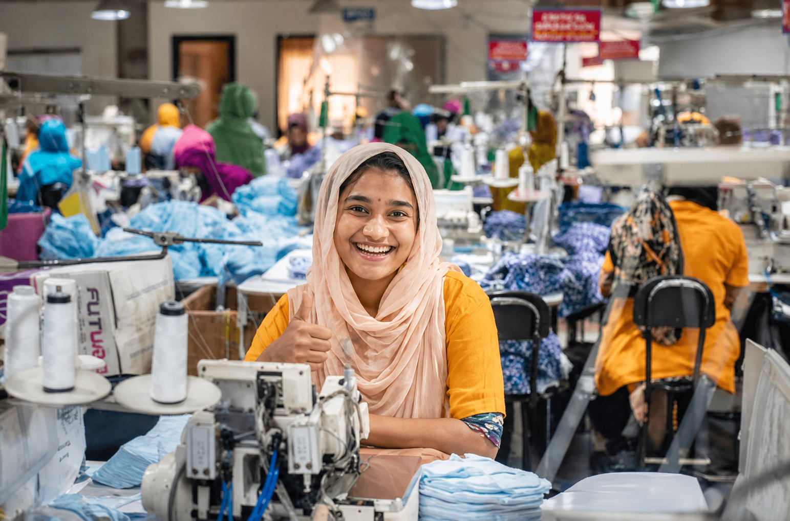 smiling worker